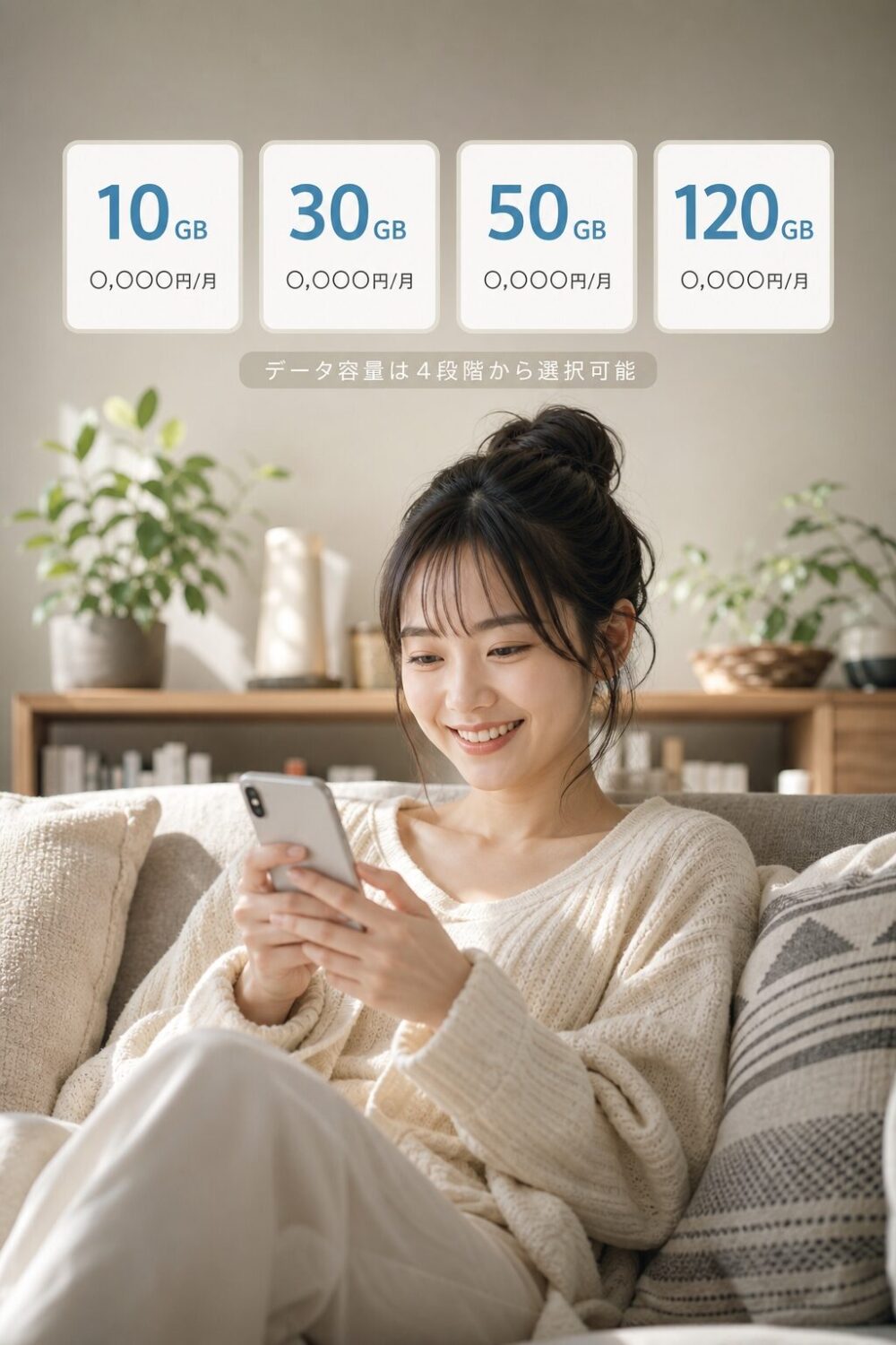 10GBから120GBまで選べるイメージ画像